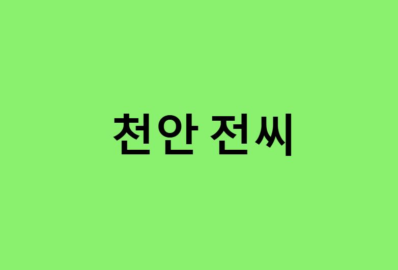 천안 전씨 연예인